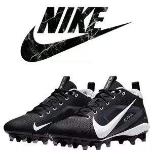 Nike Alpha Menace 4 Varsity Football Cleats Black White FN0027-001 Men's Sz 11.5
